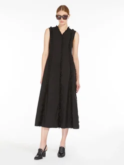 Poplin dress with frills