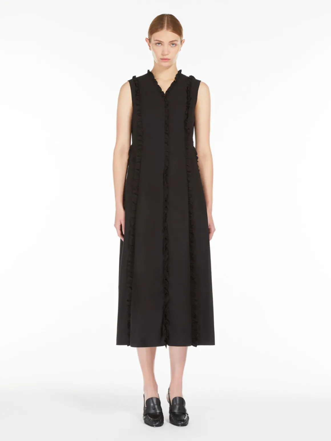 Poplin dress with frills