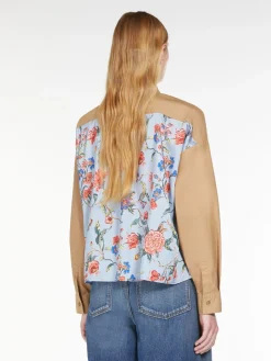 Printed cotton and twill shirt