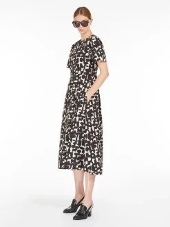 Printed cotton midi dress