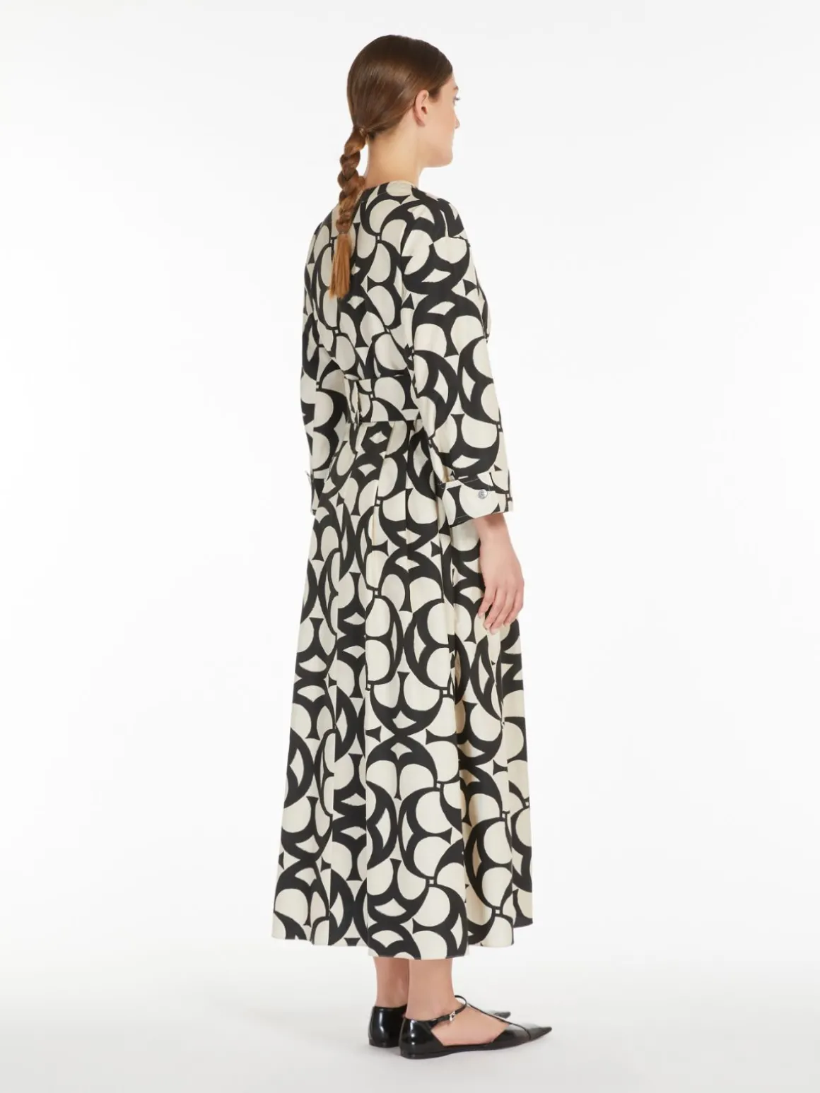 Printed cotton shirt dress
