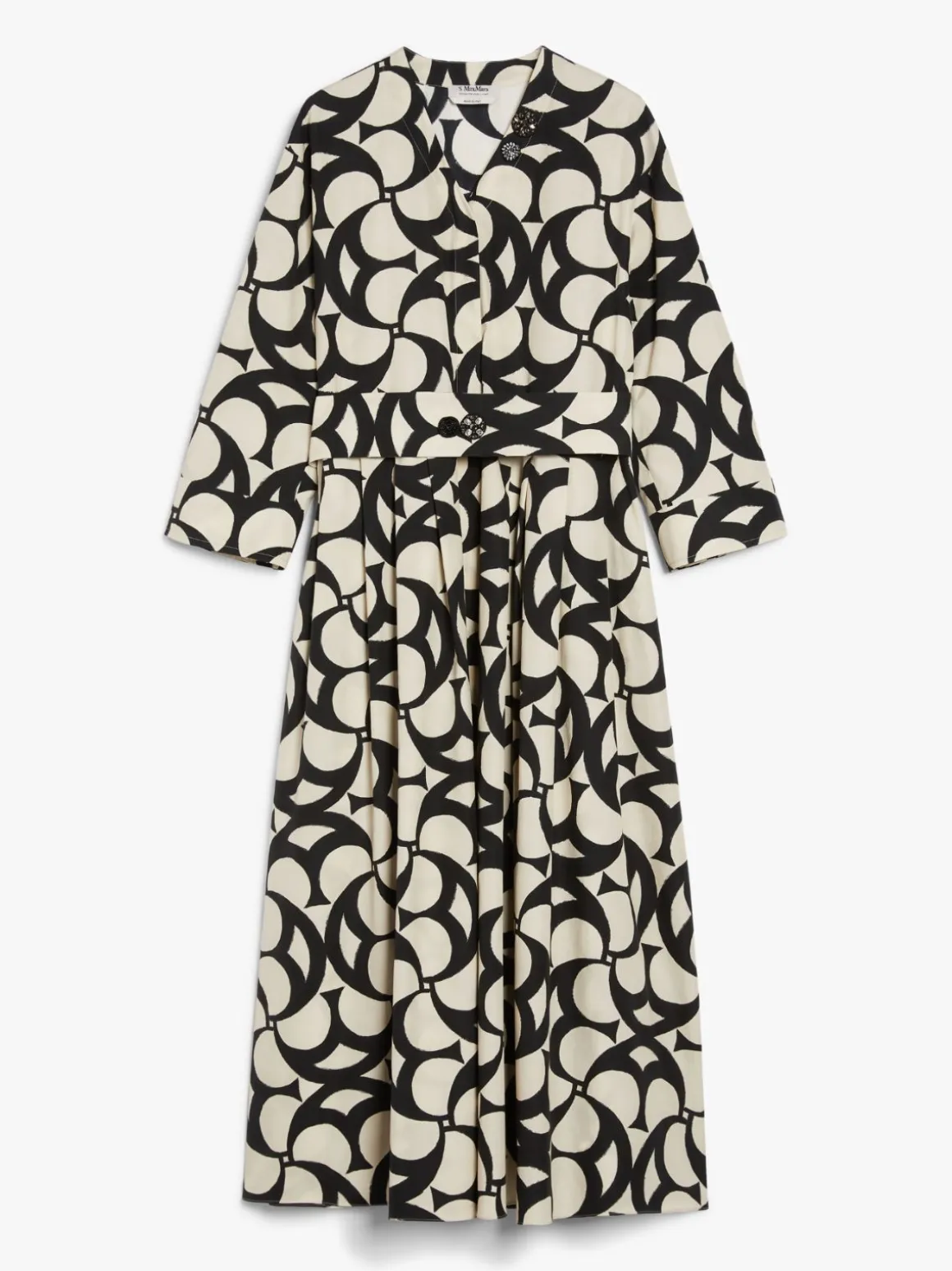 Printed cotton shirt dress