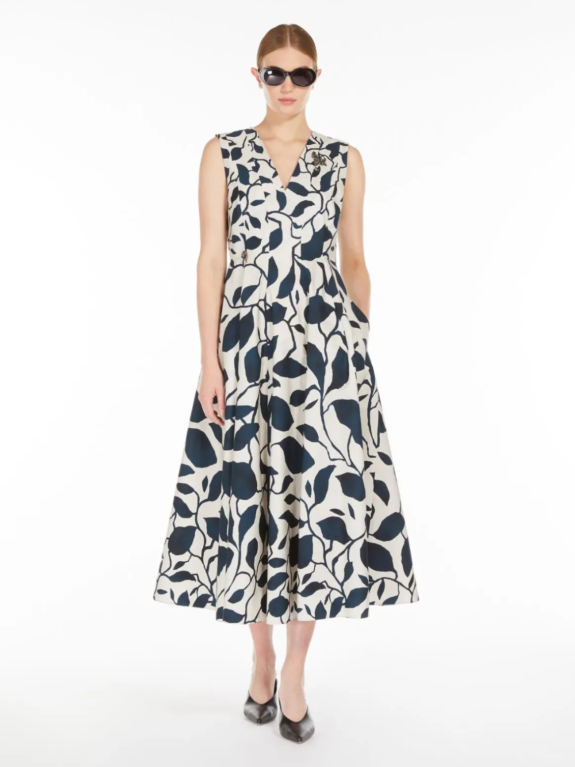 Printed cotton sleeveless dress