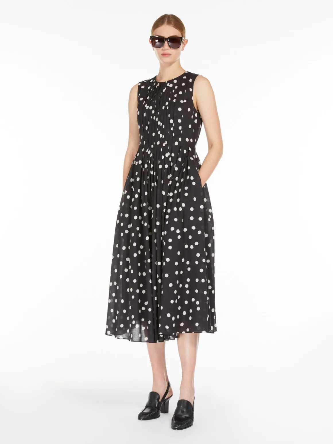Printed cotton voile dress