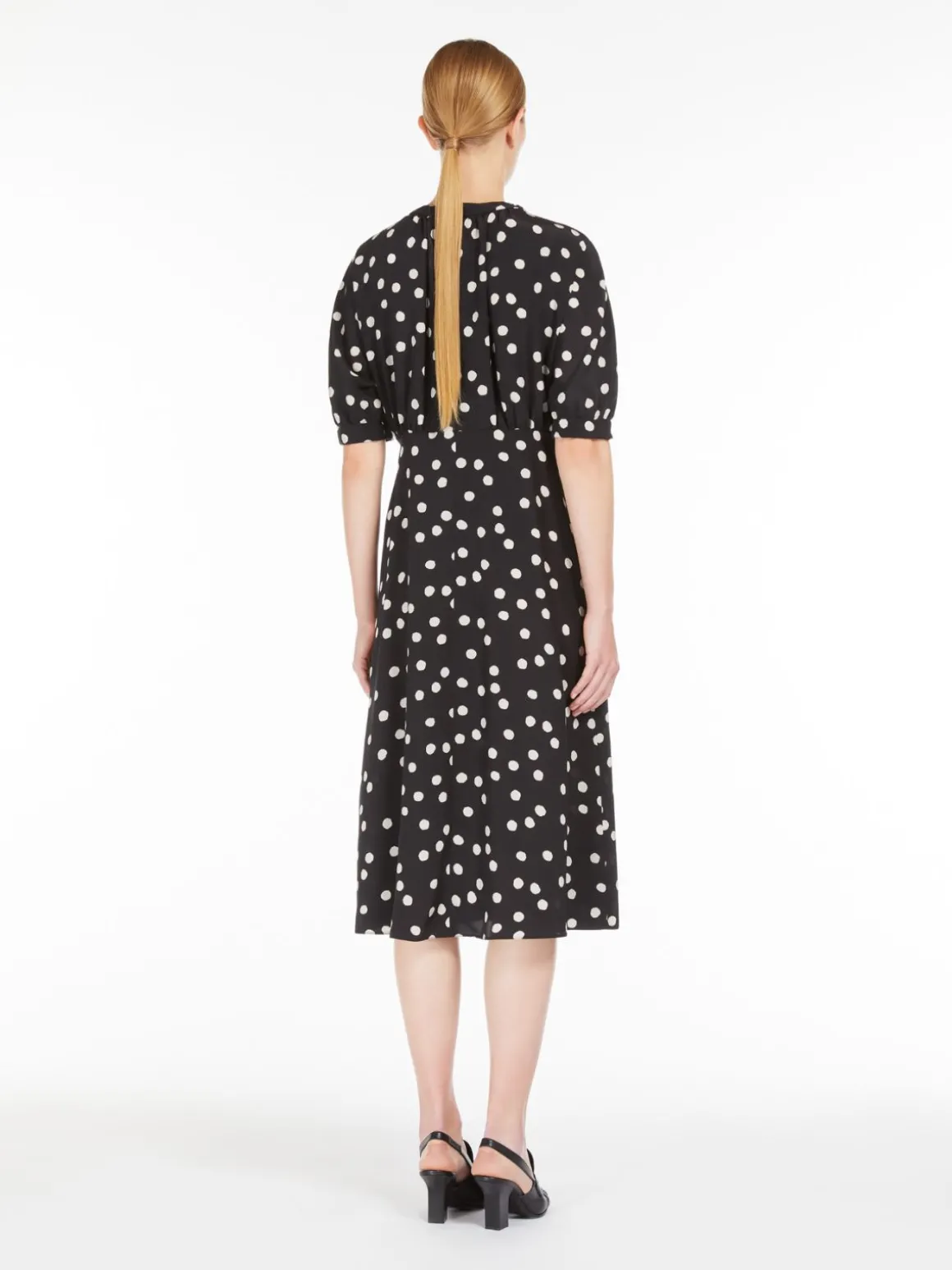 Printed crêpe de chine dress