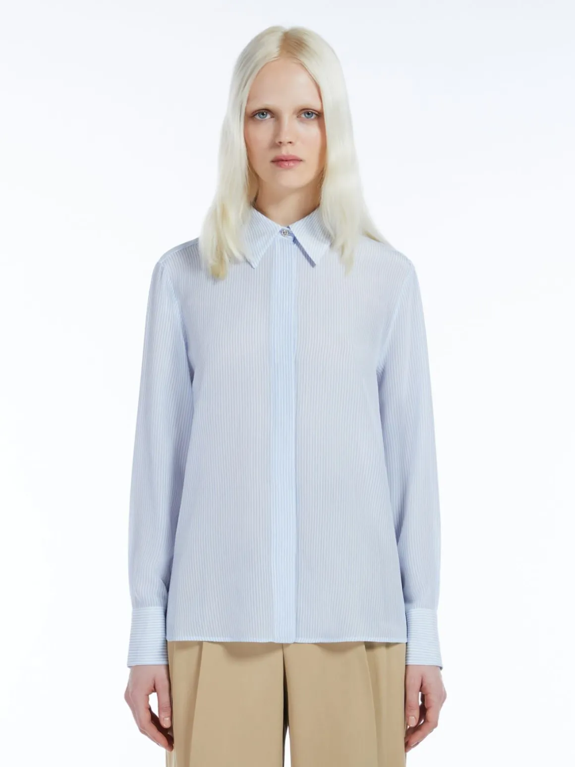 Printed crêpe de chine shirt