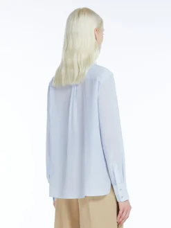 Printed crêpe de chine shirt