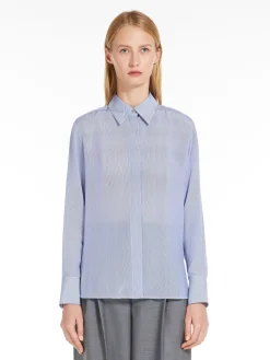 Printed crêpe de chine shirt