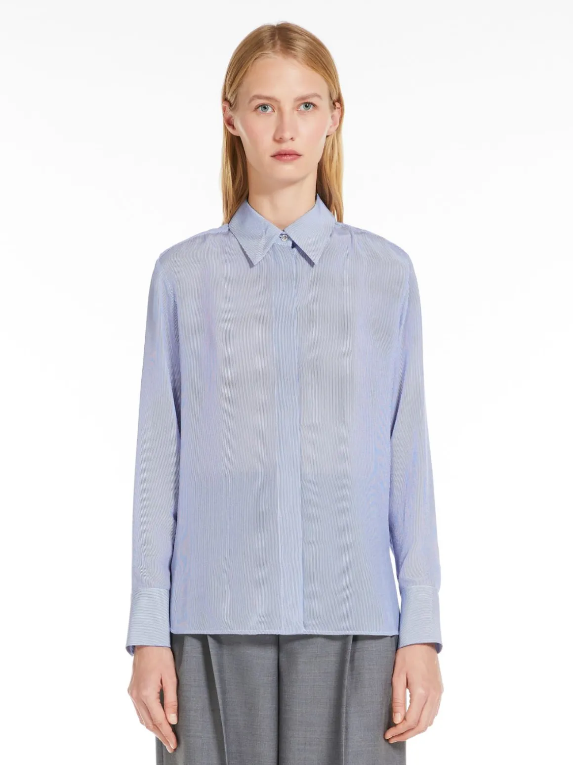 Printed crêpe de chine shirt