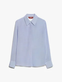 Printed crêpe de chine shirt