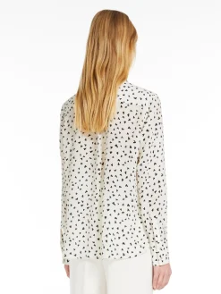 Printed crêpe de chine shirt