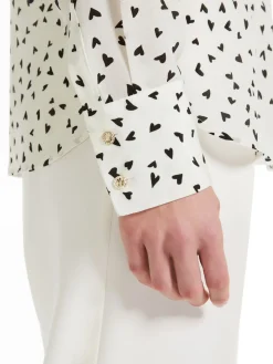 Printed crêpe de chine shirt