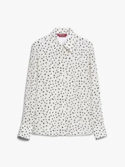 Printed crêpe de chine shirt