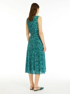 Printed georgette pleated dress