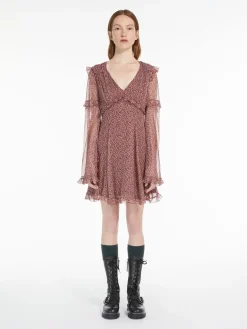 Printed georgette short dress