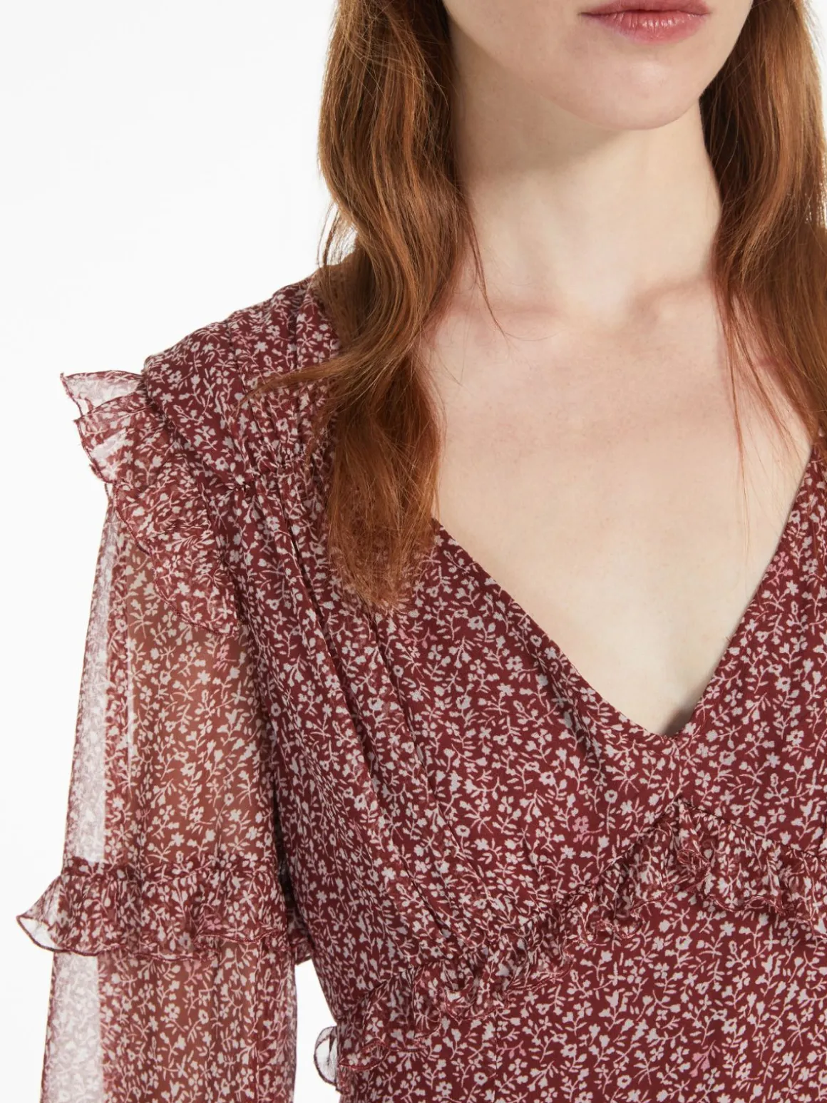 Printed georgette short dress