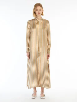 Printed silk caftan dress