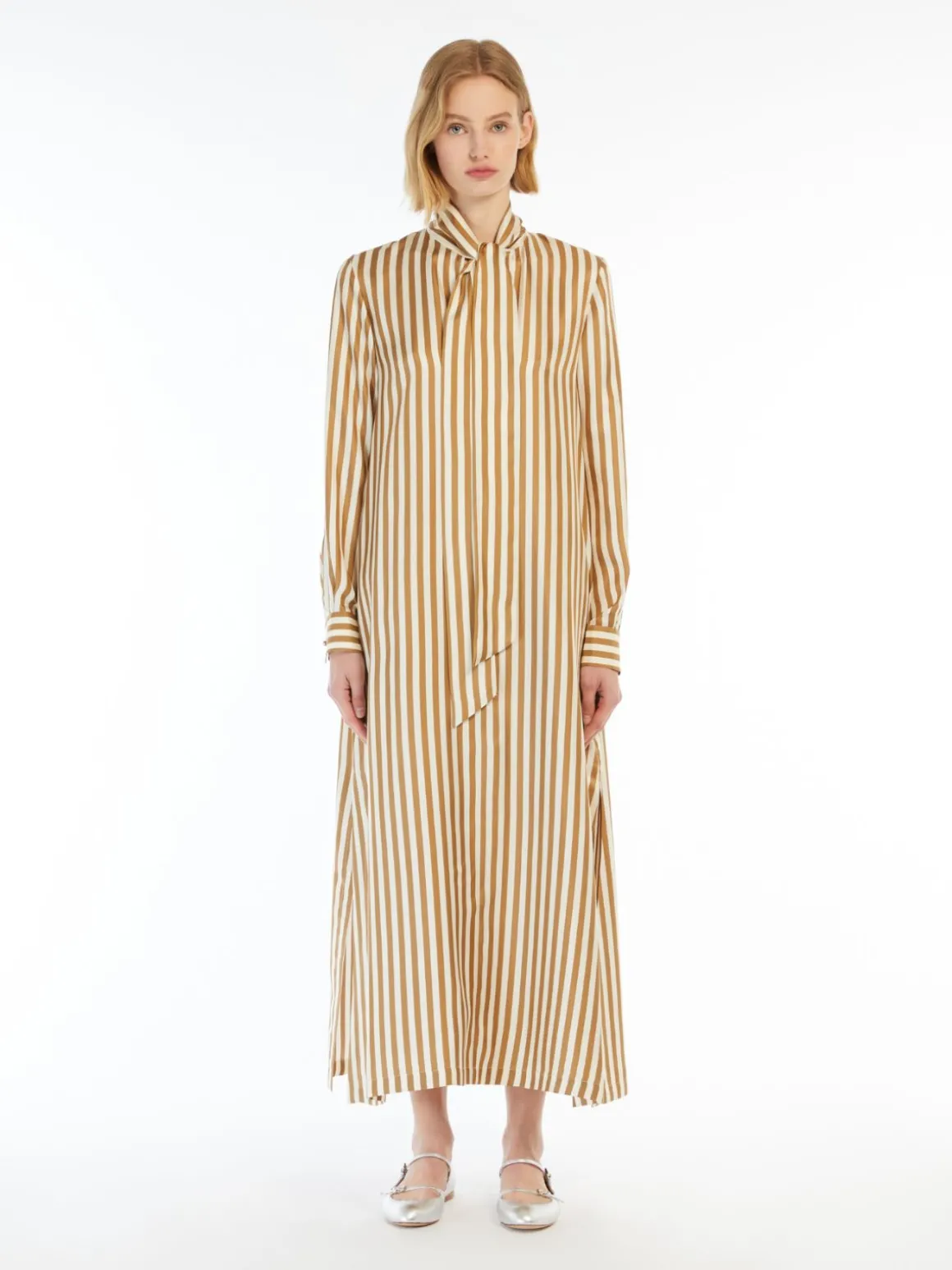 Printed silk caftan dress