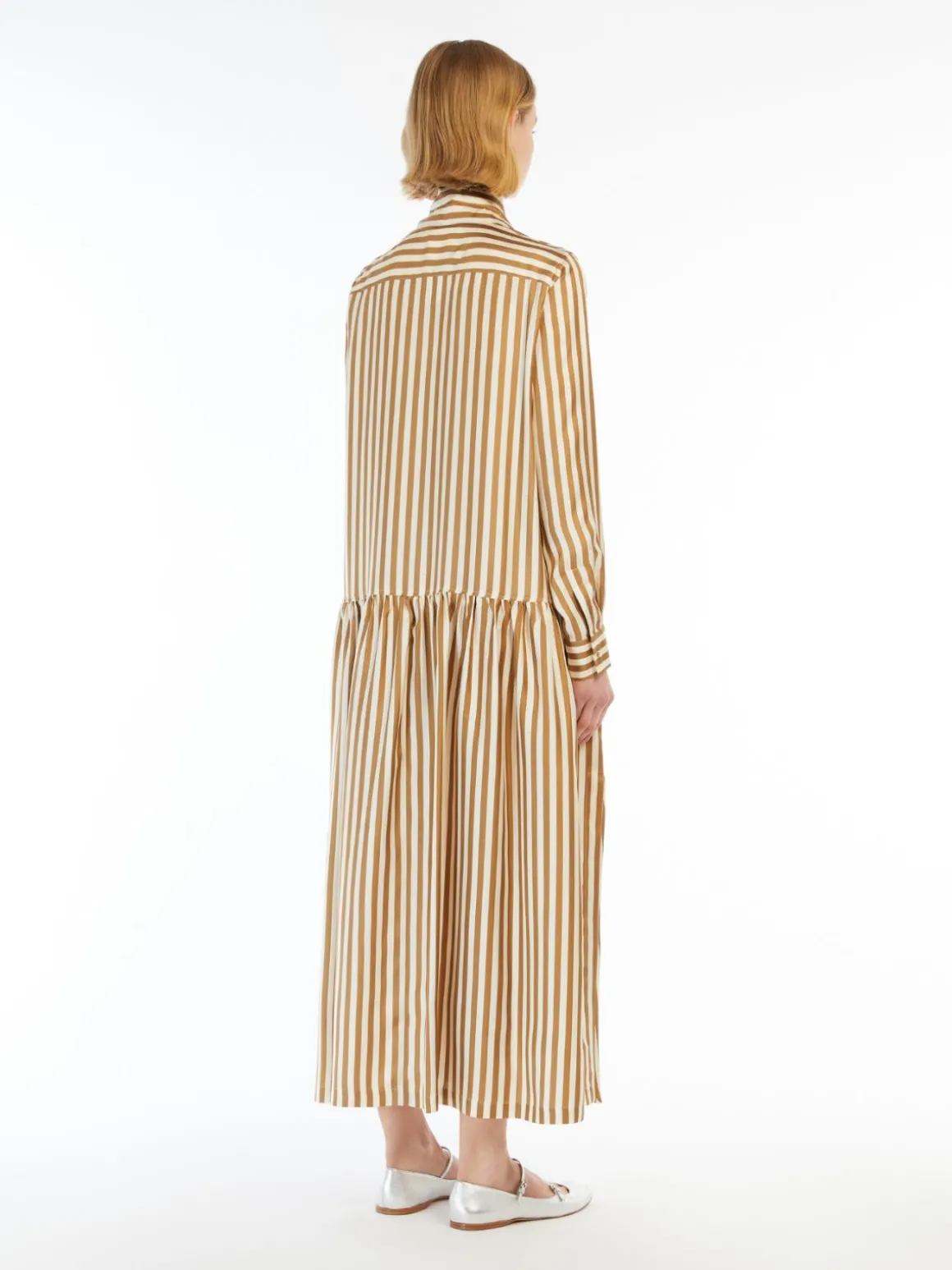 Printed silk caftan dress