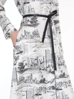 Printed silk duster dress