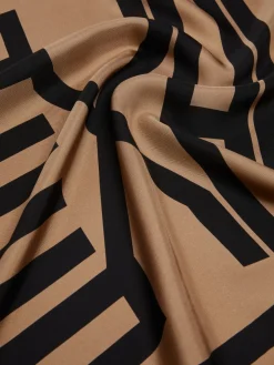 Printed silk oversized yoke