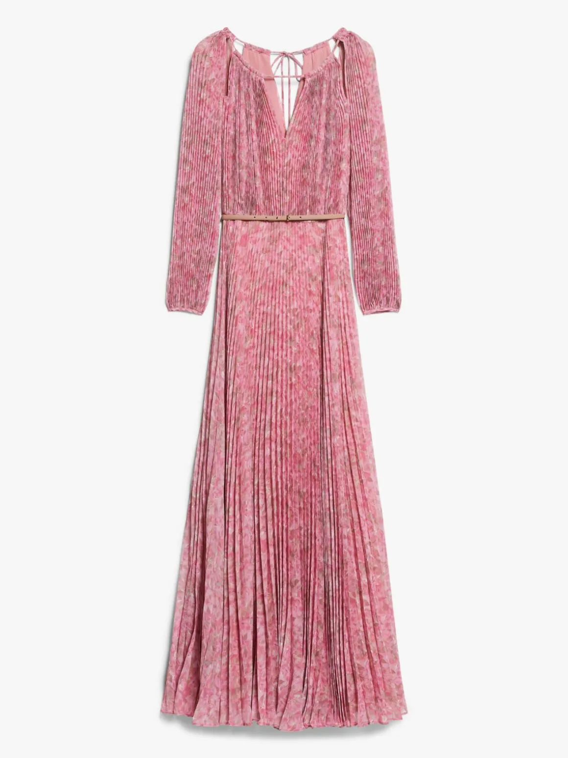 Printed silk pleated dress