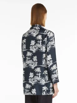 Printed silk pyjama shirt
