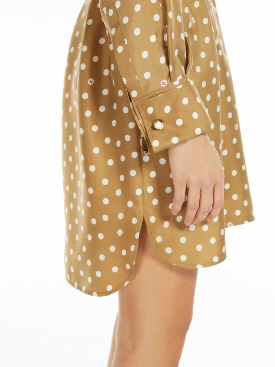 Printed silk shirt dress
