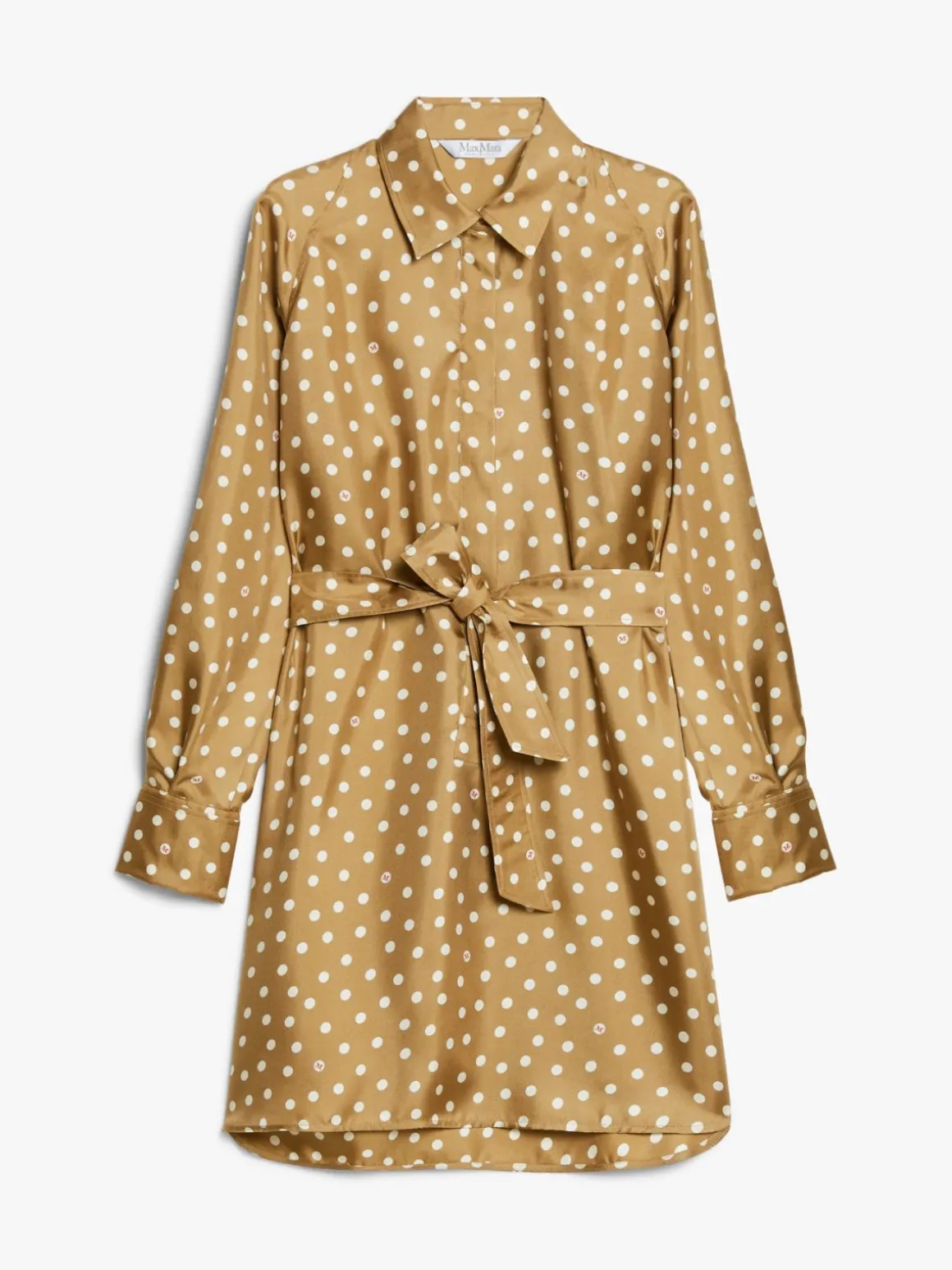 Printed silk shirt dress