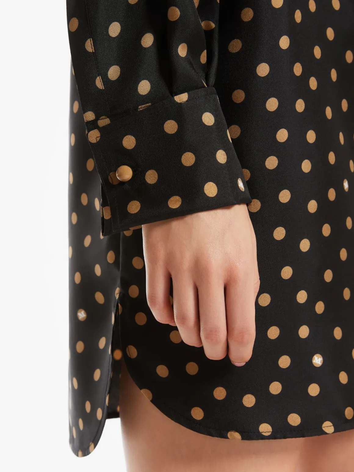 Printed silk shirt dress