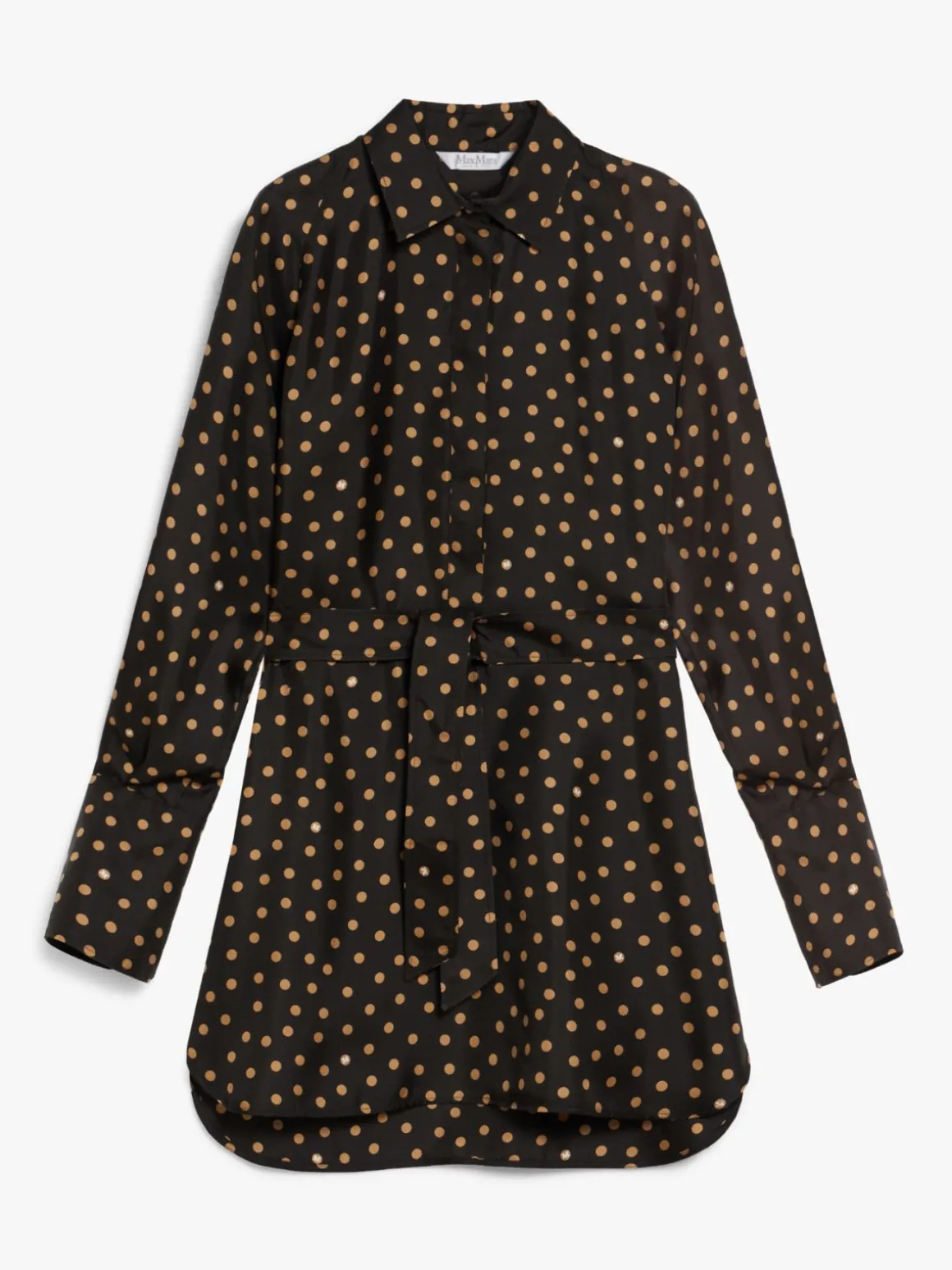 Printed silk shirt dress