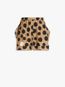 Printed silk shorts