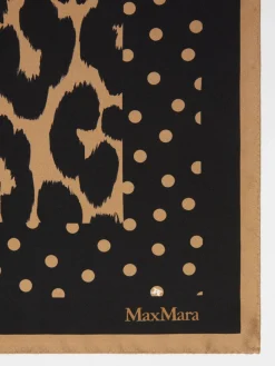 Printed silk square foulard