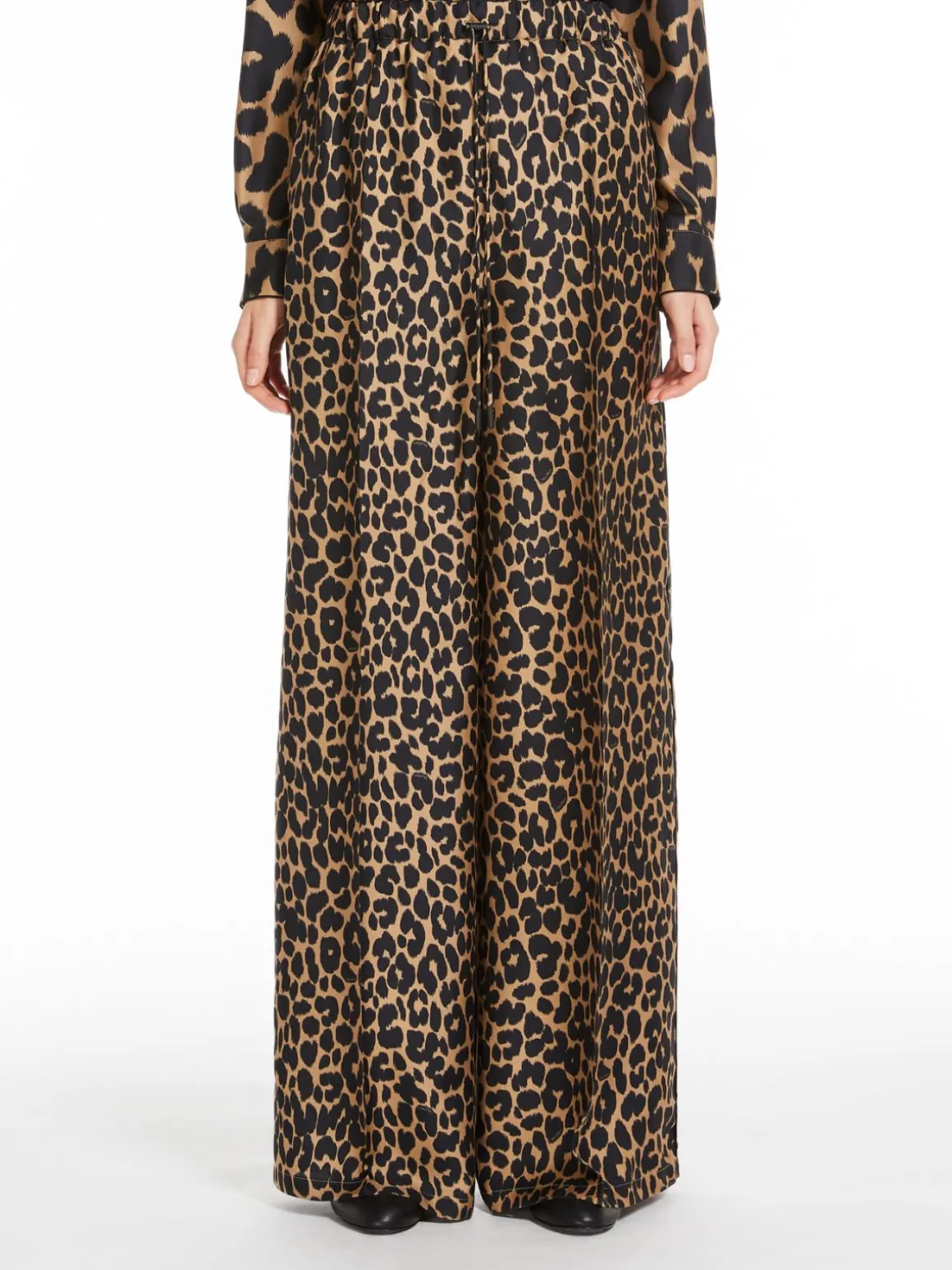 Printed silk trousers