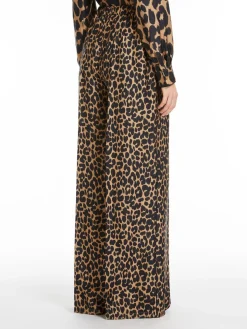 Printed silk trousers