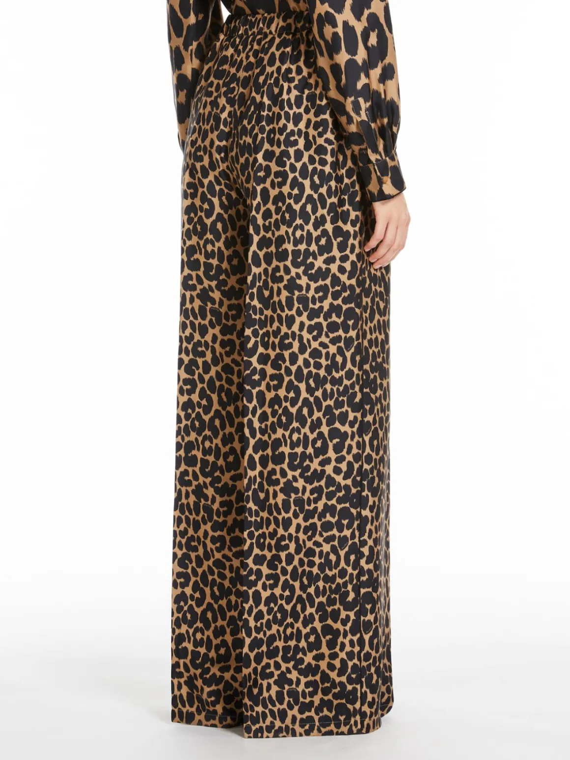 Printed silk trousers