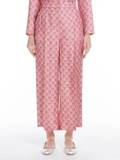 Printed silk trousers
