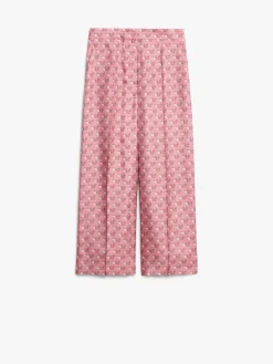 Printed silk trousers