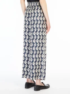 Printed silk trousers