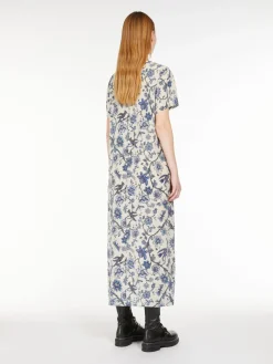 Printed silk T-shirt dress