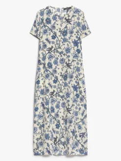 Printed silk T-shirt dress