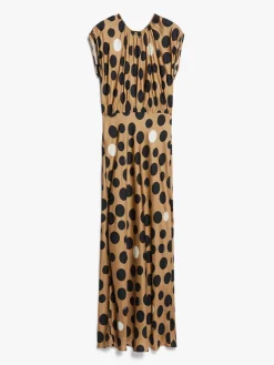 Printed silk twill dress