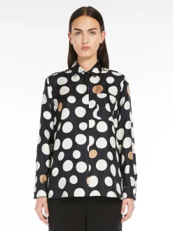 Printed silk twill shirt