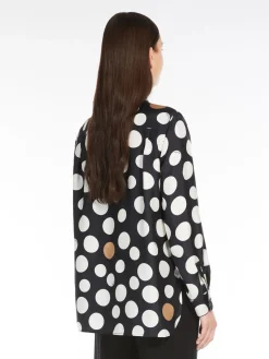Printed silk twill shirt