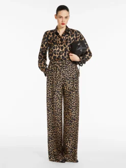 Printed silk twill shirt