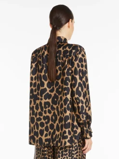 Printed silk twill shirt