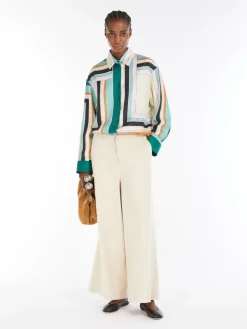 Printed silk twill shirt
