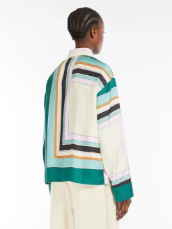 Printed silk twill shirt