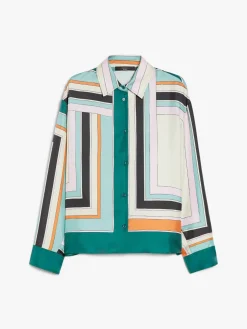 Printed silk twill shirt