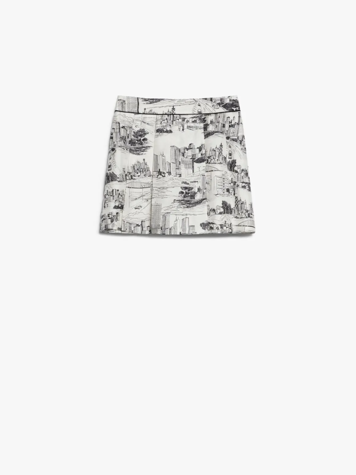 Printed silk twill shorts